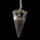 Faceted Clear Quartz Crystal Pendulum (Brazilian - Good Quality)