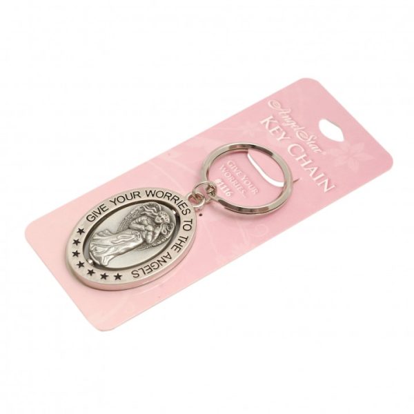 AngelStar Spinner Keyring - Give your Worries to the Angels