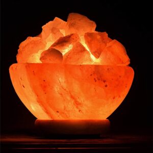 Fire Bowl USB Salt Lamps, Natural USB Salt Lamp, Himalayan pink salt lamp, Air purifying salt lamp, Negative ion salt lamp, Salt lamp benefits, Salt lamp for respiratory health, Salt lamp mood booster, Calming salt lamp