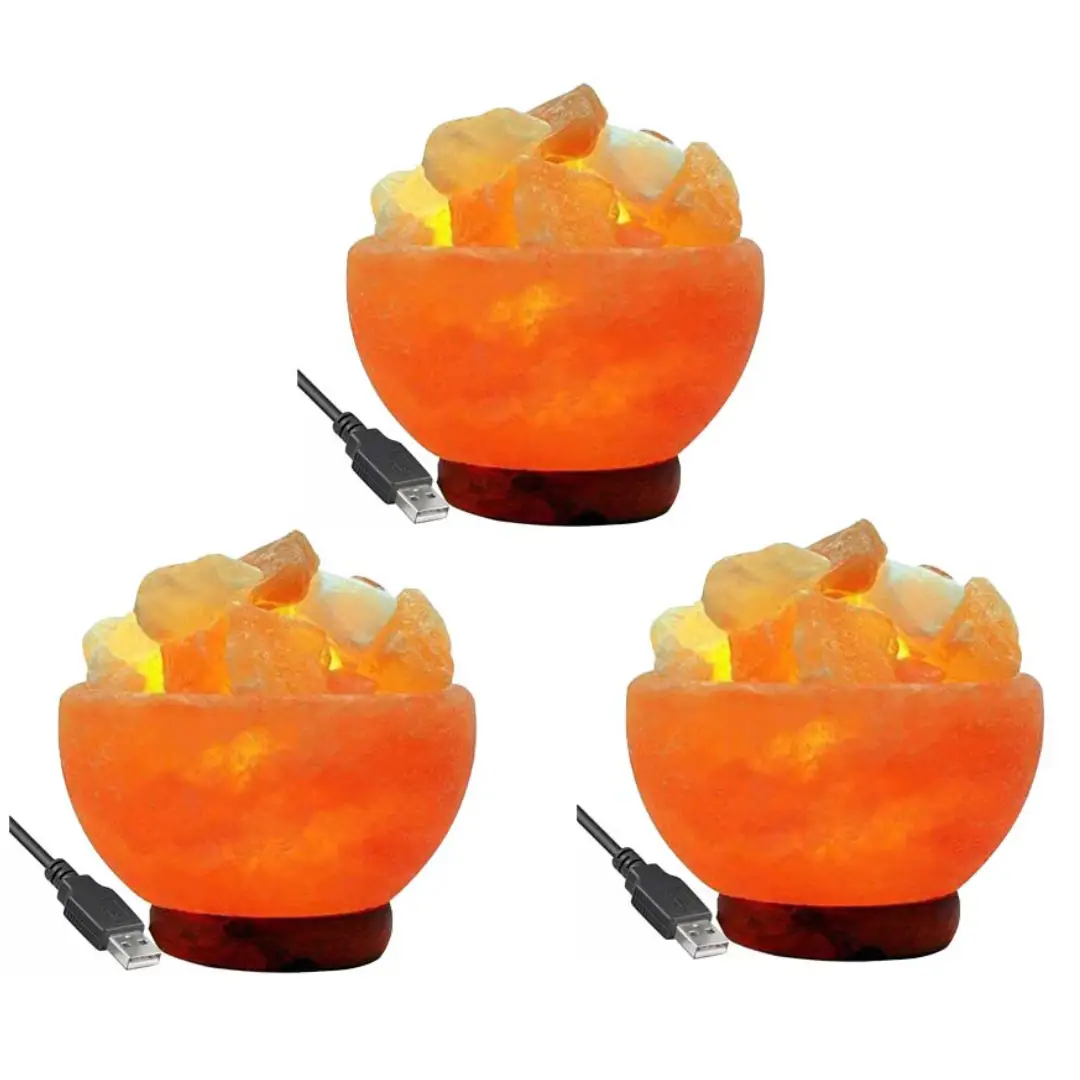 Fire Bowl USB Salt Lamps, Natural USB Salt Lamp, Himalayan pink salt lamp, Air purifying salt lamp, Negative ion salt lamp, Salt lamp benefits, Salt lamp for respiratory health, Salt lamp mood booster, Calming salt lamp