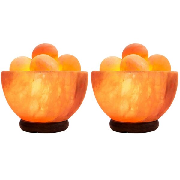 Himalayan Salt Fire bowl Lamp with Balls Twin Pack!